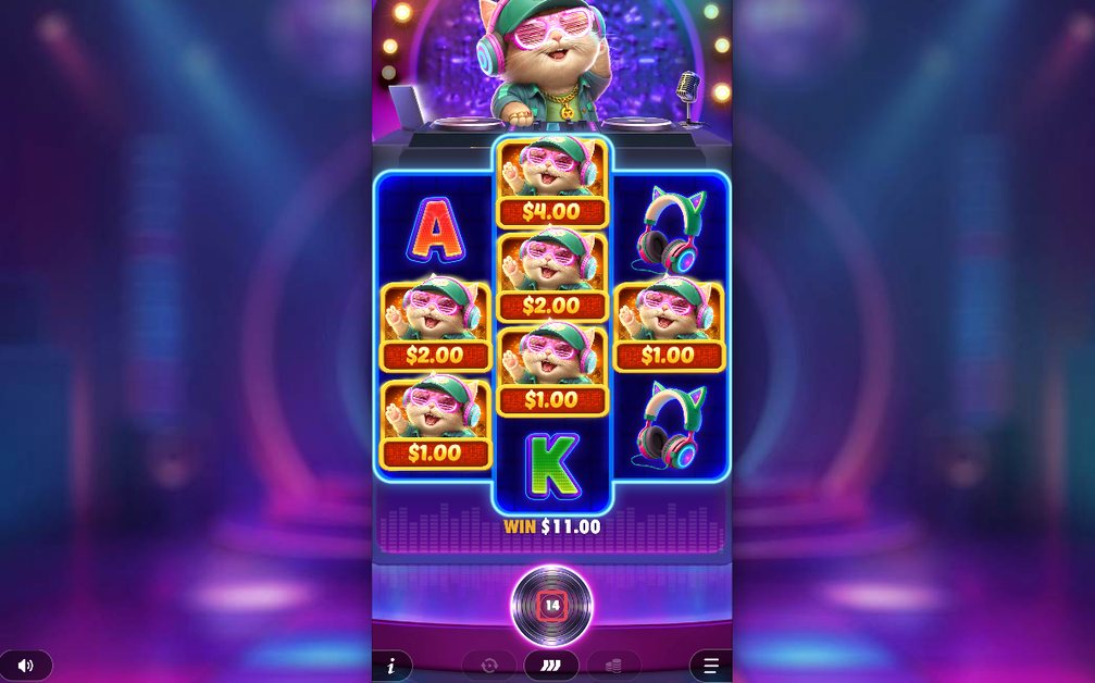 Win screen with the summed total of MONEY values
