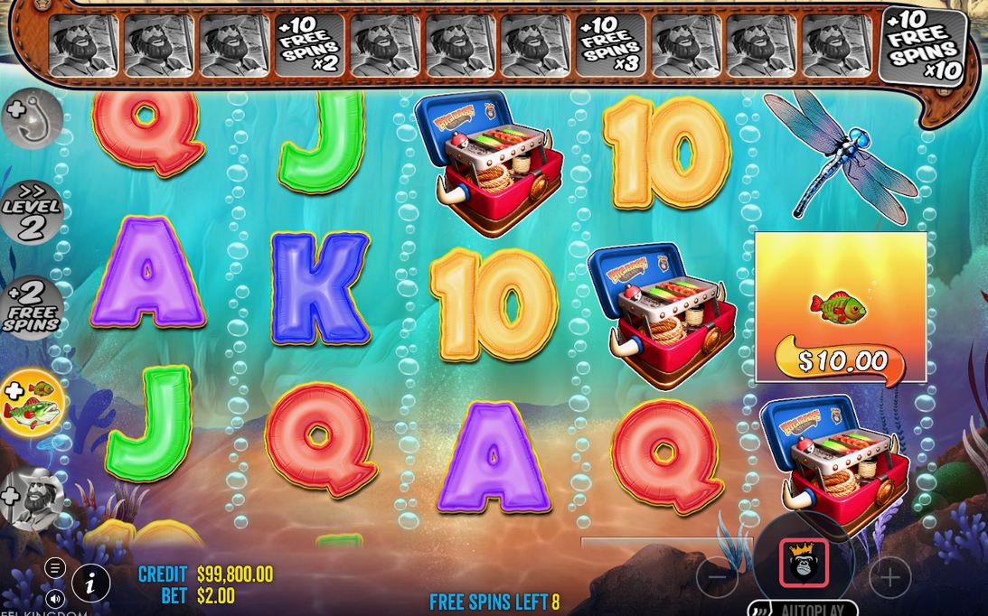 Free Spins with Fisherman WILD on all reels